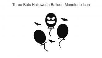 Three Bats Halloween Balloon Monotone Icon In Powerpoint Pptx Png And Editable Eps Format
