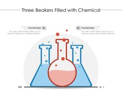 Three beakers filled with chemical