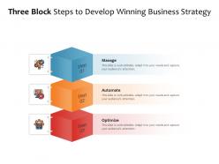 Three block steps to develop winning business strategy