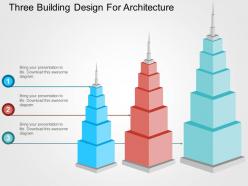 Three building design for architecture flat powerpoint design