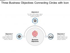 Three business objectives connecting circles with icon