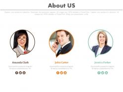 Three business profiles for about us powerpoint slides