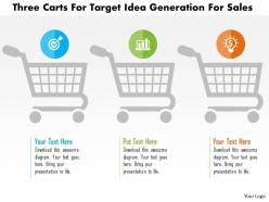Three carts for target idea generation for sales flat powerpoint design