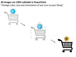 Three carts for target idea generation for sales flat powerpoint design