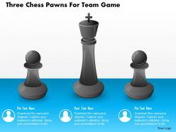 Three chess pawns for team game powerpoint template