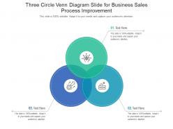 Three Circle Venn Diagram Slide For Business Sales Process Improvement Infographic Template