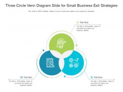 Three Circle Venn Diagram Slide For Small Business Exit Strategies Infographic Template