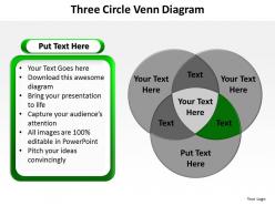Three circle venn diagram to educate children and show overlap powerpoint diagram templates graphics 712