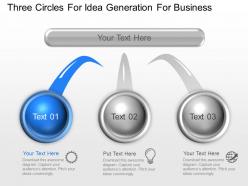 Three circles for idea generation for business powerpoint template slide
