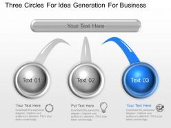 Three circles for idea generation for business powerpoint template slide