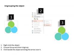 Three circles for social networking flat powerpoint design