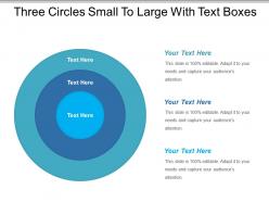 Three circles small to large with text boxes