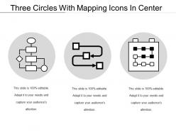 Three circles with mapping icons in center
