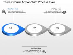 Three circular arrows with process flow powerpoint template slide