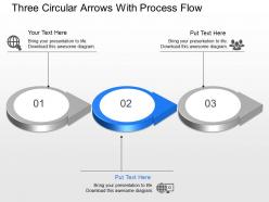 Three circular arrows with process flow powerpoint template slide
