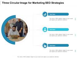 Three circular image for marketing seo strategies infographic template