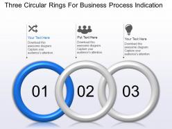 Three circular rings for business process indication powerpoint template slide