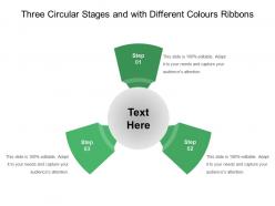 Three circular stages and with different colours ribbons