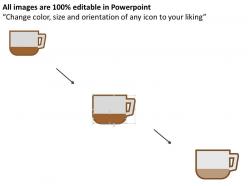 Three coffee cups for data representation flat powerpoint design