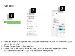 Three colored papers for text and target indication flat powerpoint design