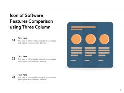 Three Column Comparison Software Revenue Service Features Through Product