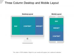 Three column desktop and mobile layout