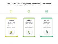 Three column layout for free line rental mobile infographic template