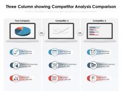 Three column showing competitor analysis comparison