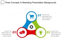 Three concepts in marketing presentation backgrounds