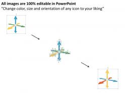 Three coordinate axis for position indication flat powerpoint design