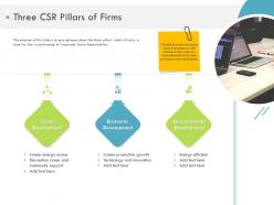 Three csr pillars of firms firm guidebook ppt formats