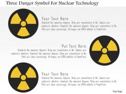 Three danger symbol for nuclear technology flat powerpoint design