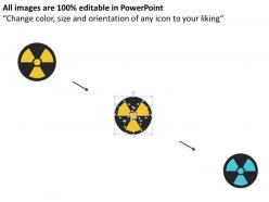 Three danger symbol for nuclear technology flat powerpoint design