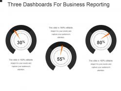Three Dashboards For Business Reporting Powerpoint Slide Presentation Tips