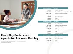 Three day conference agenda for business meeting