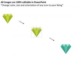 Three diamond shape text boxes flat powerpoint design