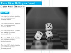 Three Dices Rolling On Board Game With Numbers