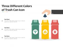 Three Different Colors Of Trash Can Icon
