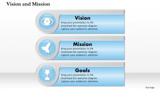 Three different text boxes for vision and mission diagram 0214