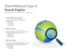 Three different type of search engine