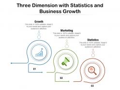 Three dimension with statistics and business growth