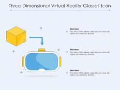 Three dimensional virtual reality glasses icon