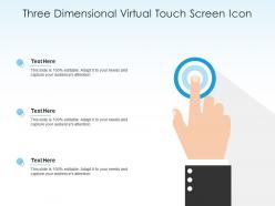 Three dimensional virtual touch screen icon