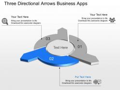 Three directional arrows business apps powerpoint template slide