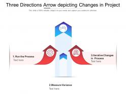 Three directions arrow depicting changes in project