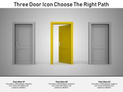 Three door icon choose the right path