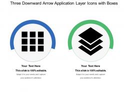 Three downward arrow application layer icons with boxes
