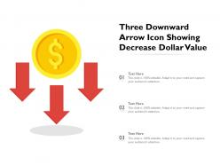 Three downward arrow icon showing decrease dollar value