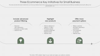 Three Ecommerce Key Initiatives For Small Business