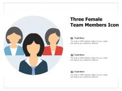 Three female team members icon